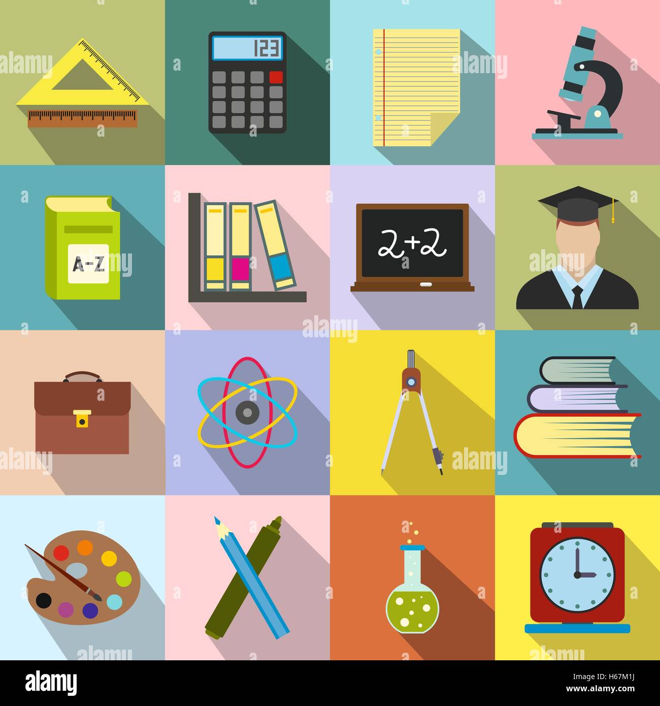 Education flat icons Stock Vector Image & Art - Alamy