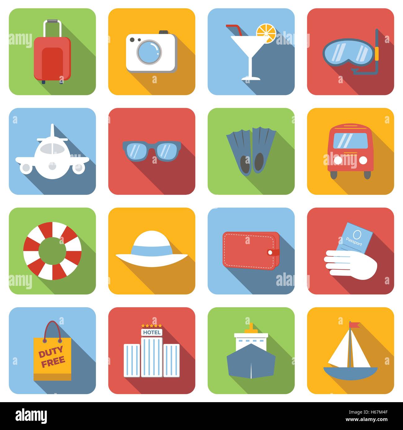 Travel flat icons set Stock Vector Image & Art - Alamy
