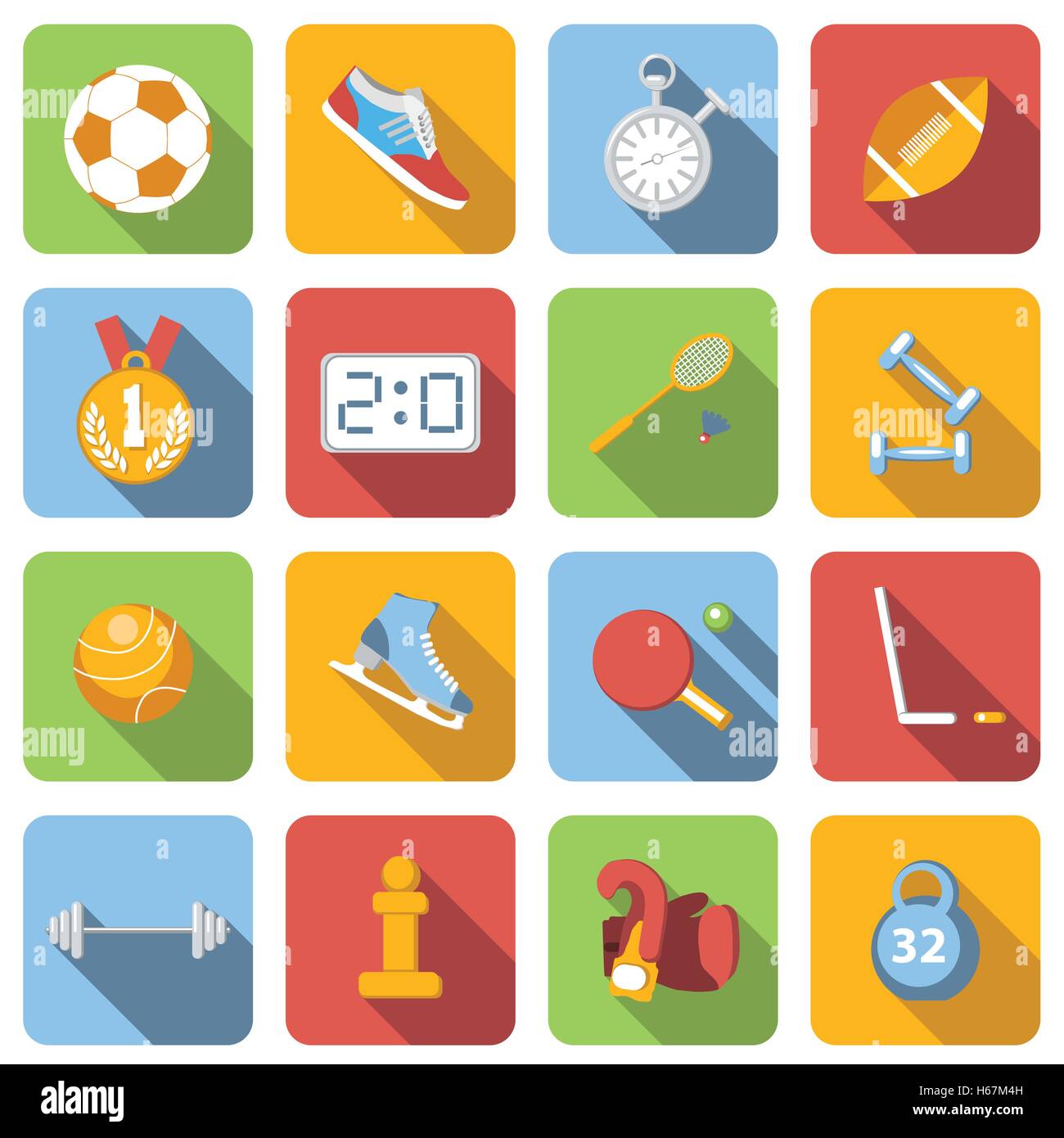 Sport flat icons set Stock Vector Image & Art - Alamy