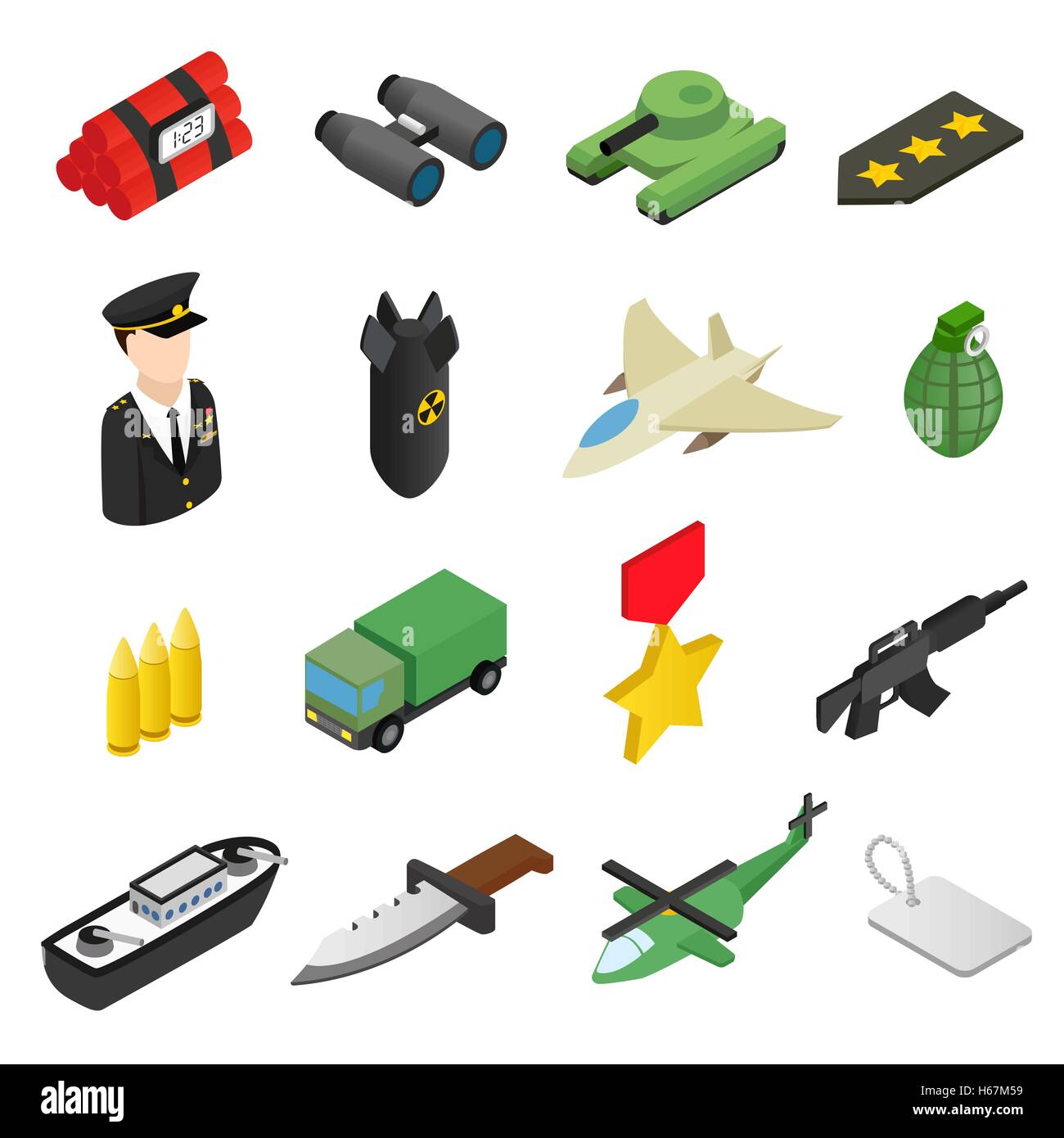 Weapon isometric 3d icons set Stock Vector Image & Art - Alamy