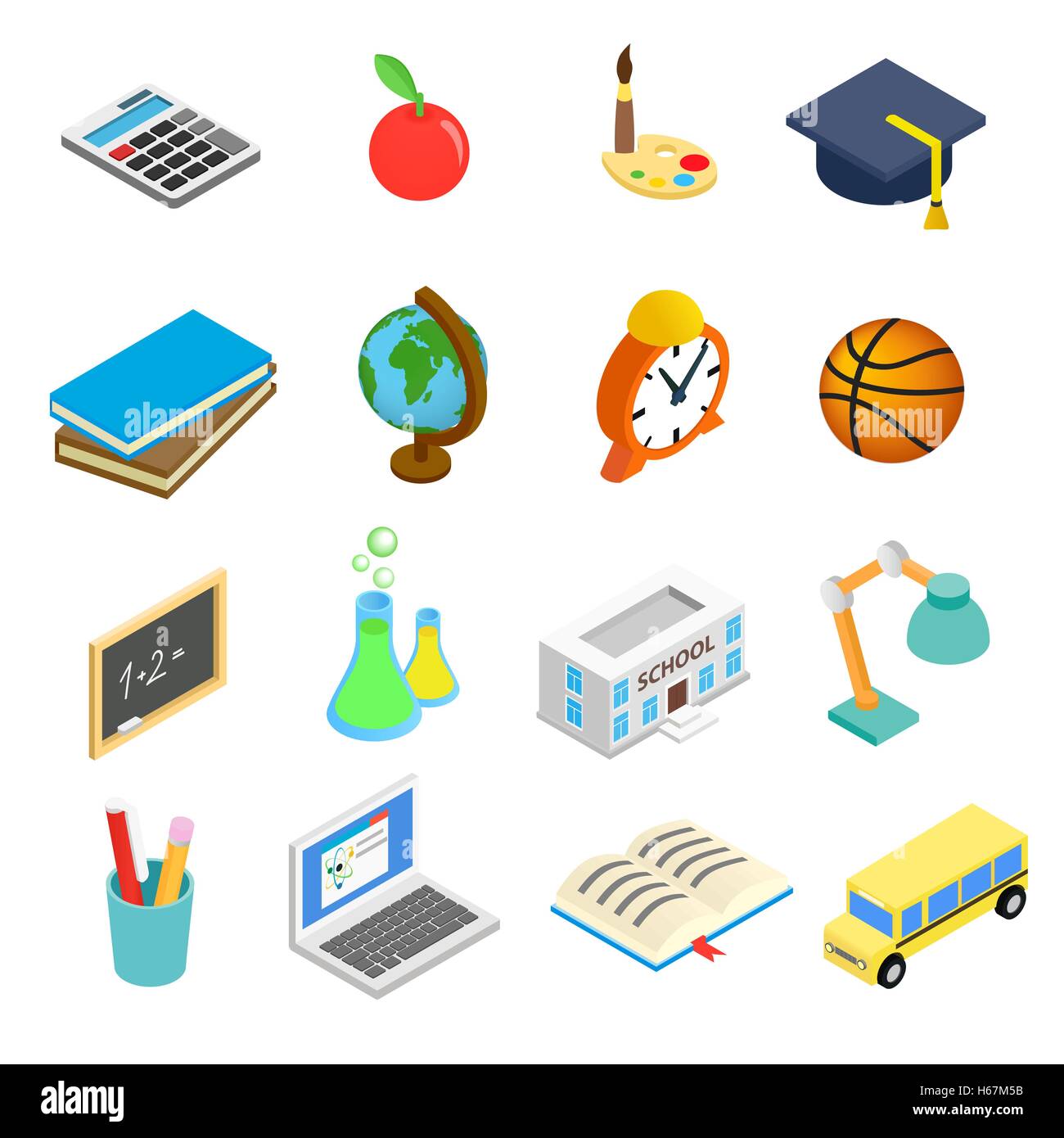 Education isometric 3d icons set Stock Vector Image & Art - Alamy