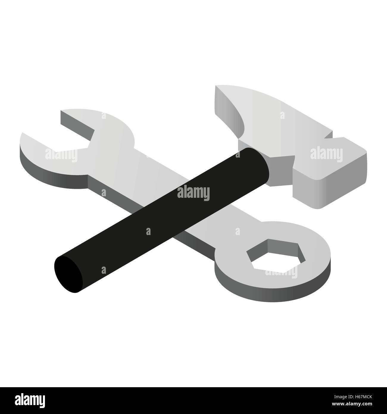 Wrench and hammer isometric 3d icon Stock Vector Image & Art - Alamy