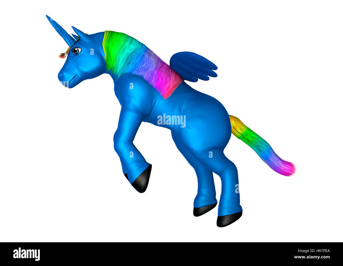 3D rendering of a blue unicorn isolated on white background Stock Photo ...