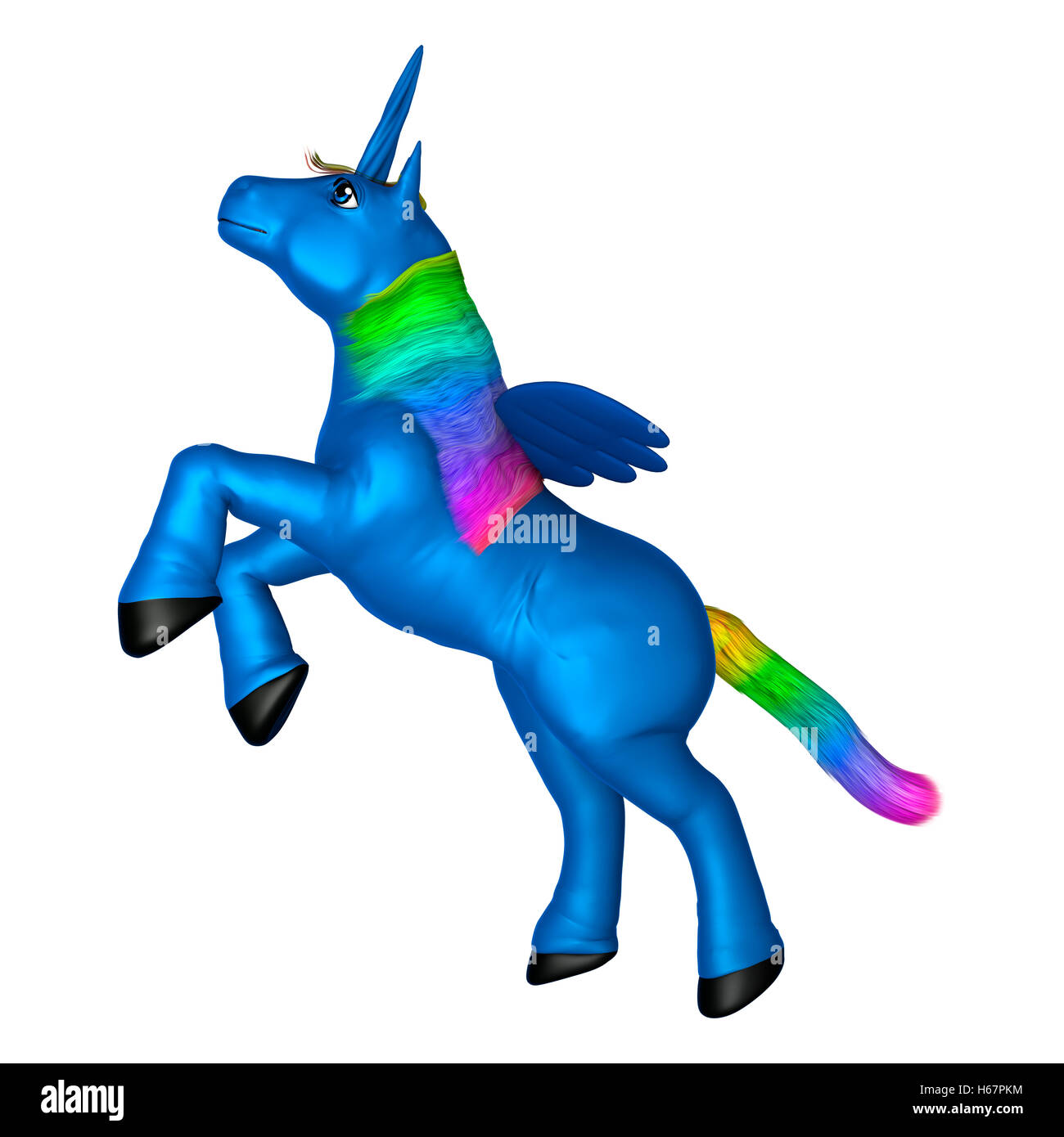 3D rendering of a blue unicorn isolated on white background Stock Photo ...