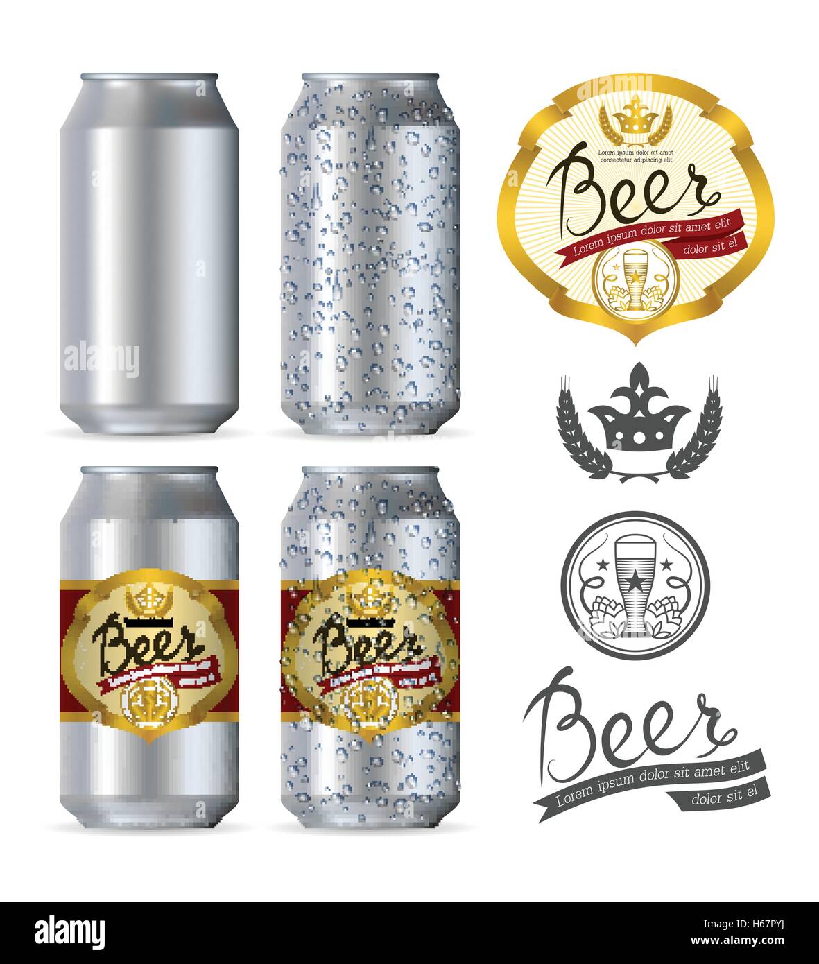 Beer aluminum realistic cans Stock Vector Image & Art Alamy