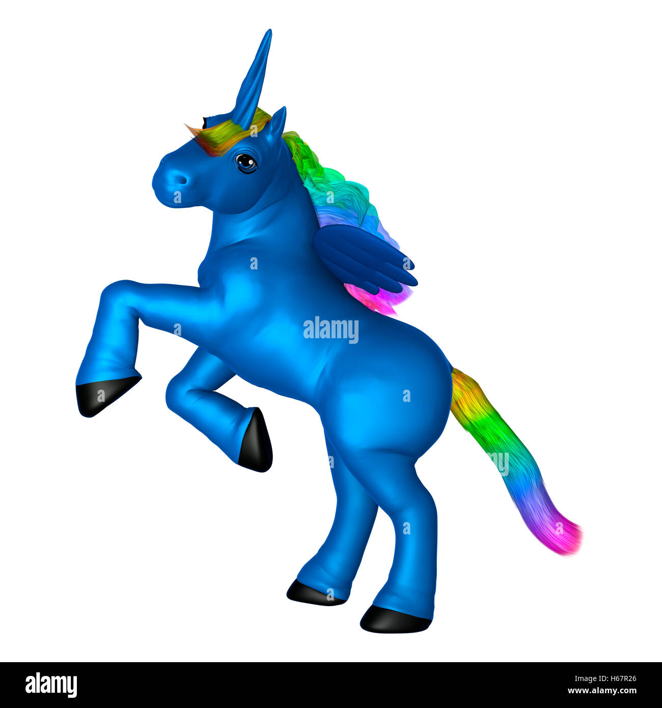 3D rendering of a blue unicorn isolated on white background Stock Photo ...
