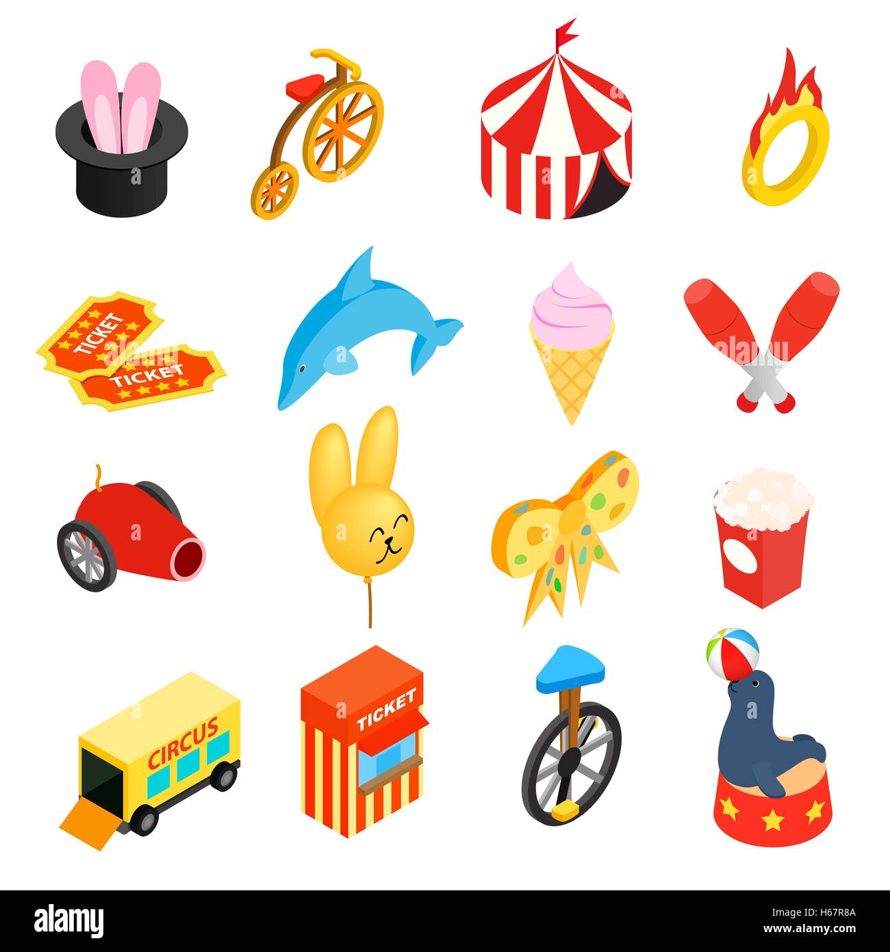 Circus isometric 3d icons set Stock Vector Image & Art - Alamy