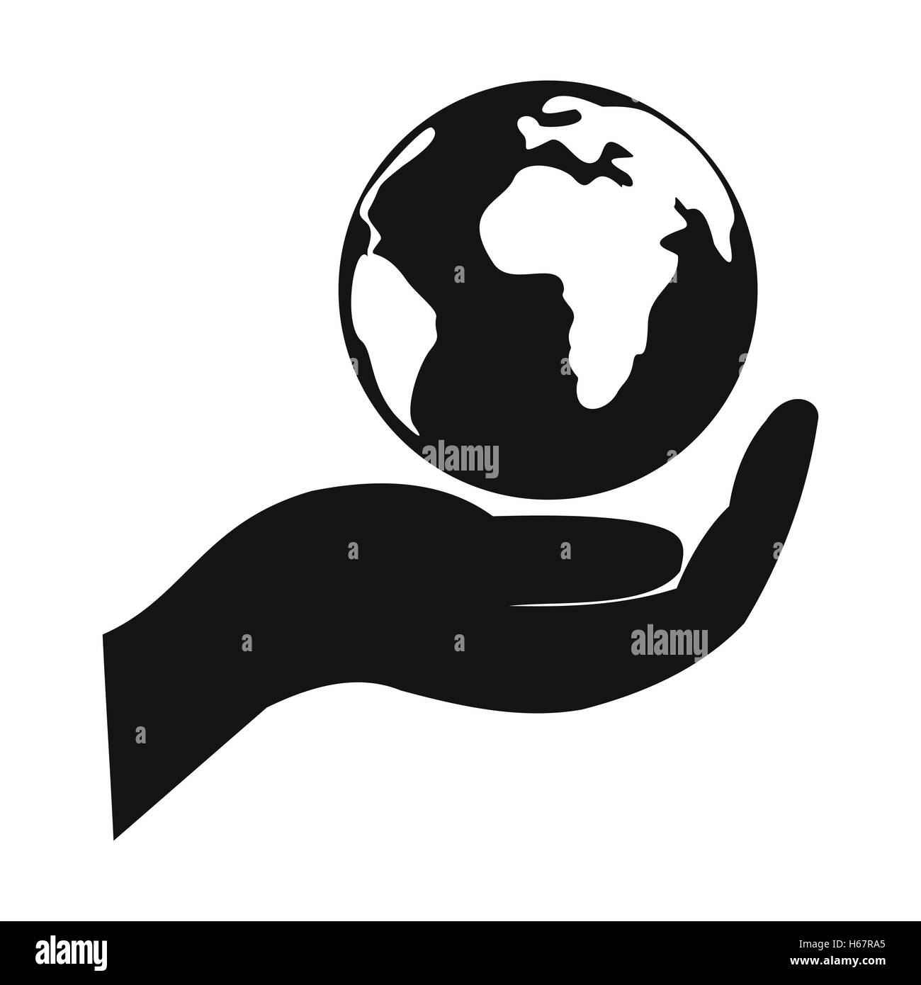 Globe in hand simple icon Stock Vector Image & Art - Alamy