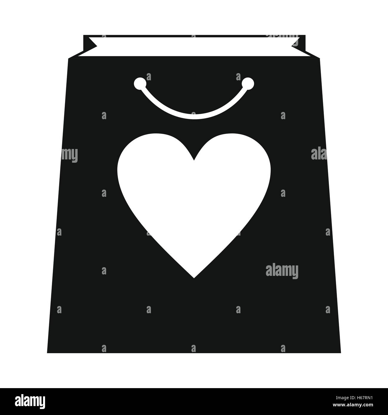 Shopping bag with heart simple icon Stock Vector Image & Art - Alamy