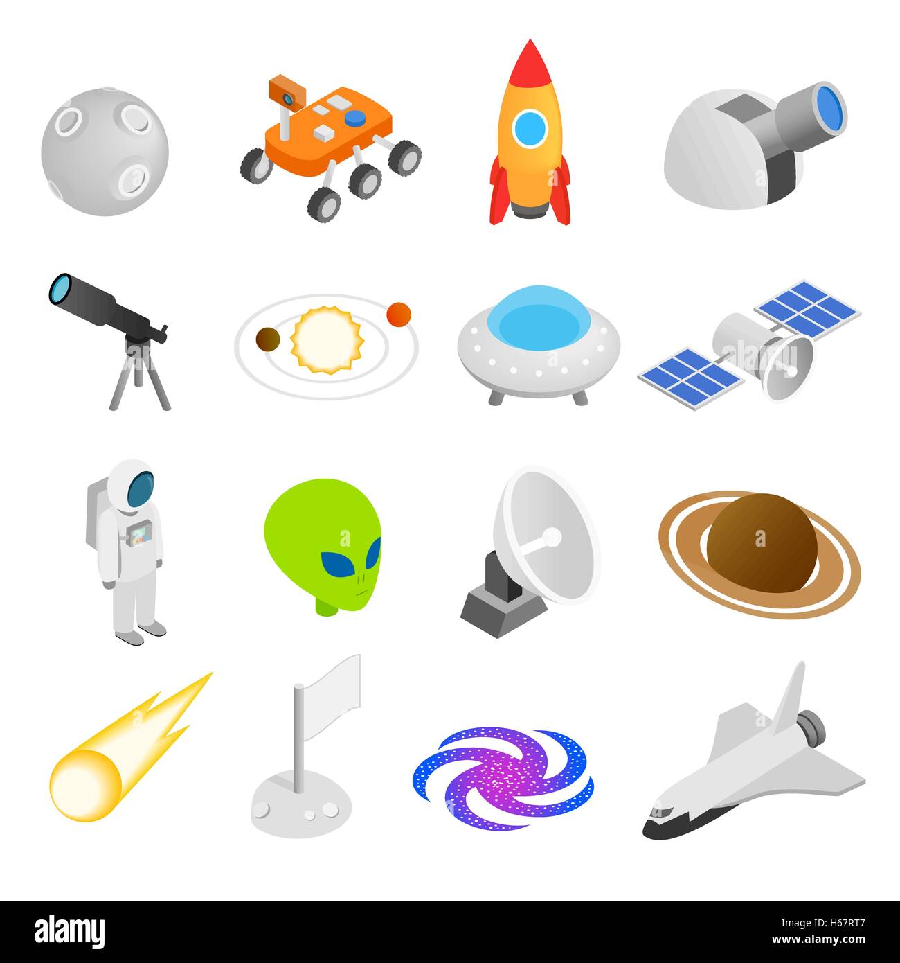 Space isometric 3d icons Stock Vector Image & Art - Alamy