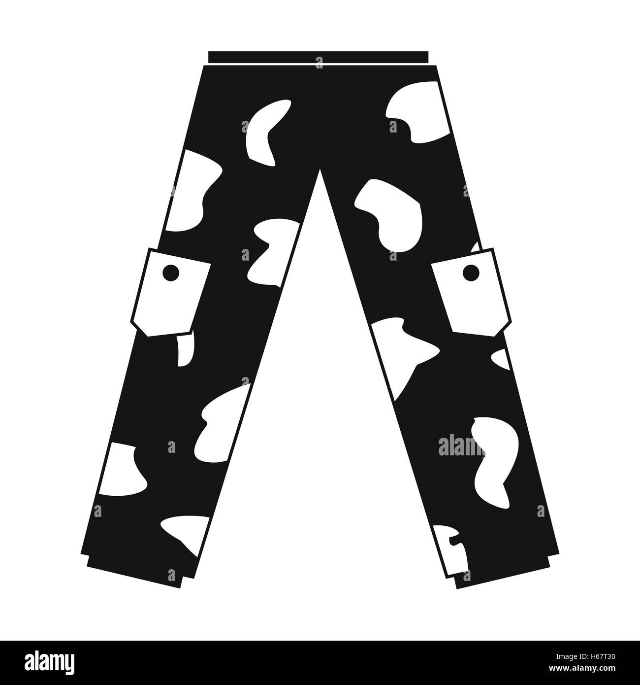 Camouflage trousers simple icon Stock Vector
