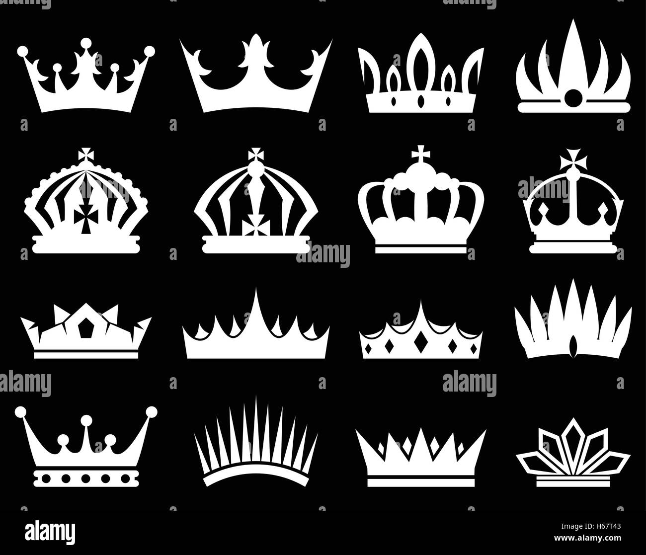 Crowns white silhouette set Stock Vector Image & Art - Alamy