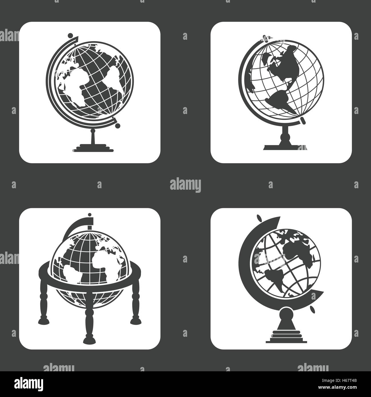 Earth globe icons set Stock Vector Image & Art - Alamy