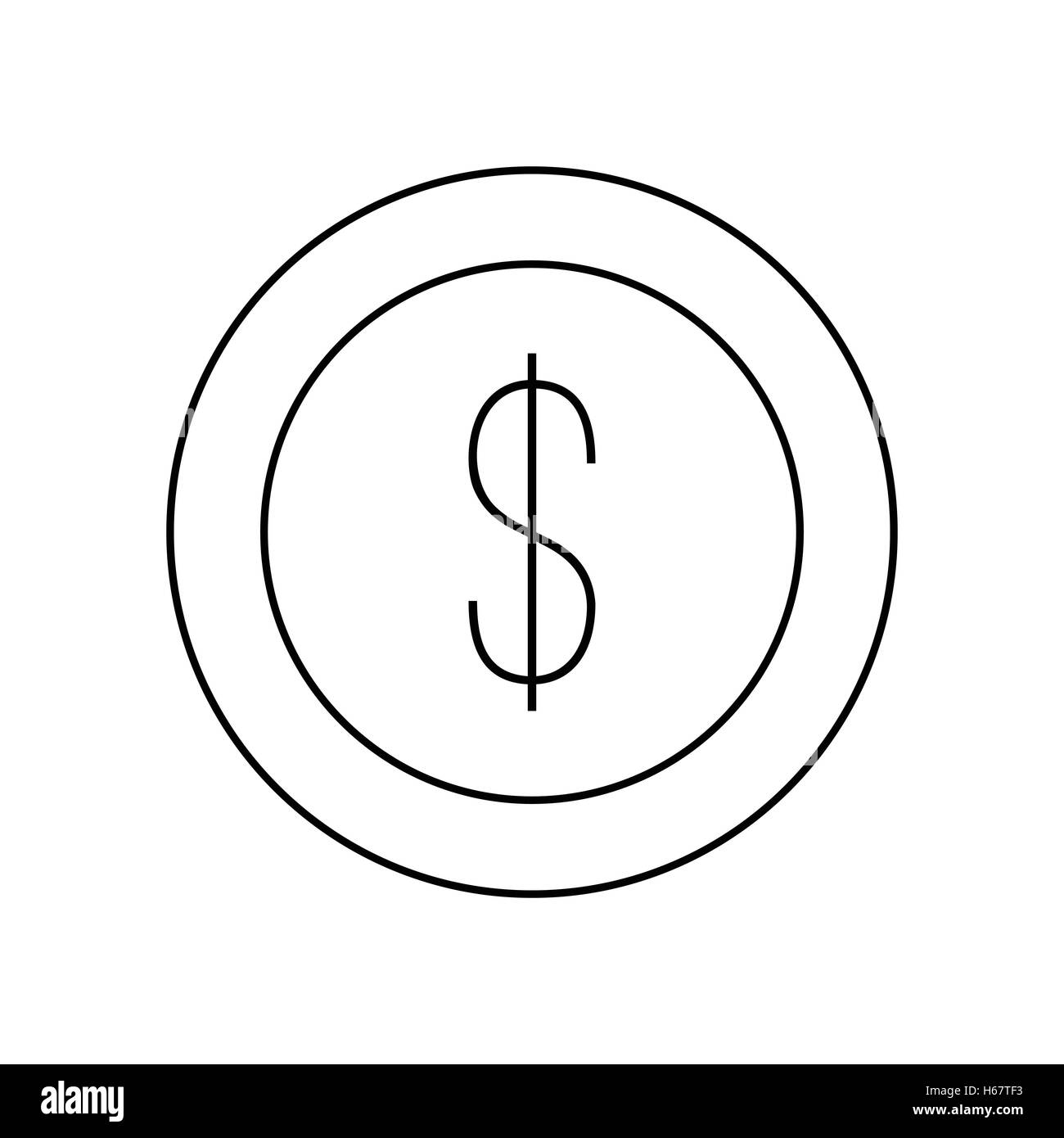 Dollar coin line icon Stock Vector Image & Art - Alamy