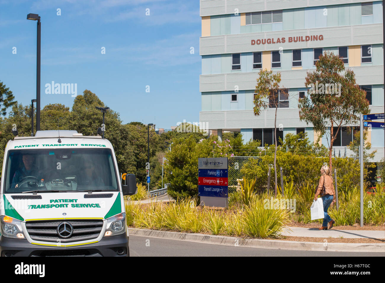 Ambulance vehicle at Royal North Shore Hospital in St Leonards, Sydney, Australia Stock Photo Ambulance vehicle at Royal North Shore Hospital in St Leonards, Sydney, Australia Stock Photo