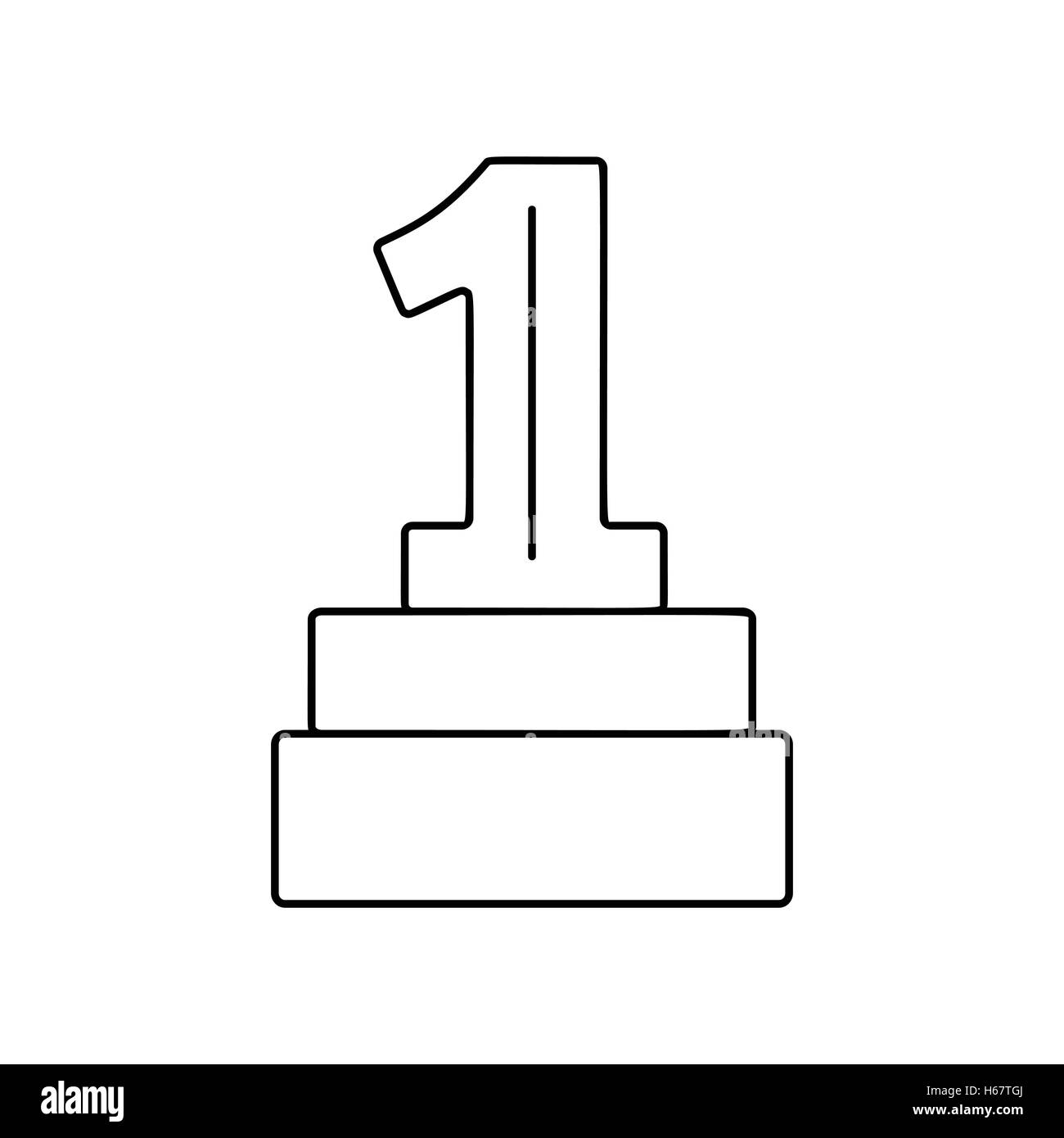 1st place award line icon Stock Vector