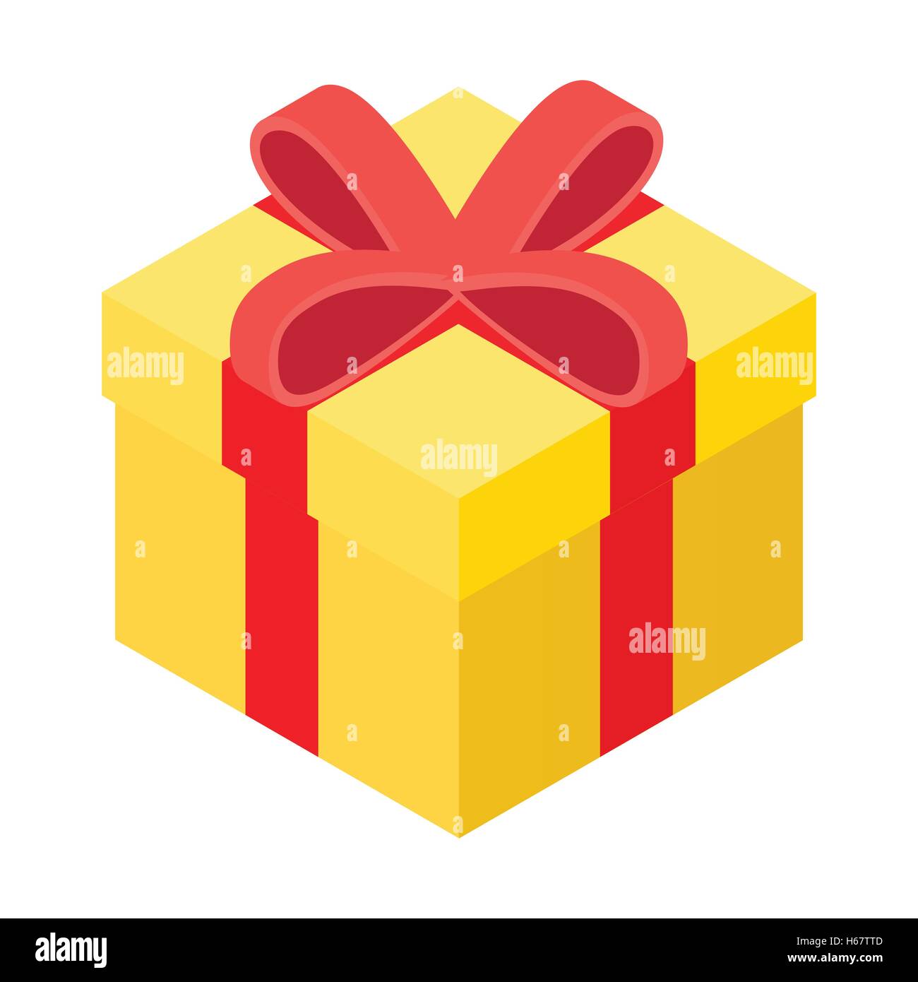 Yellow present box isometric icon Stock Vector Image & Art - Alamy