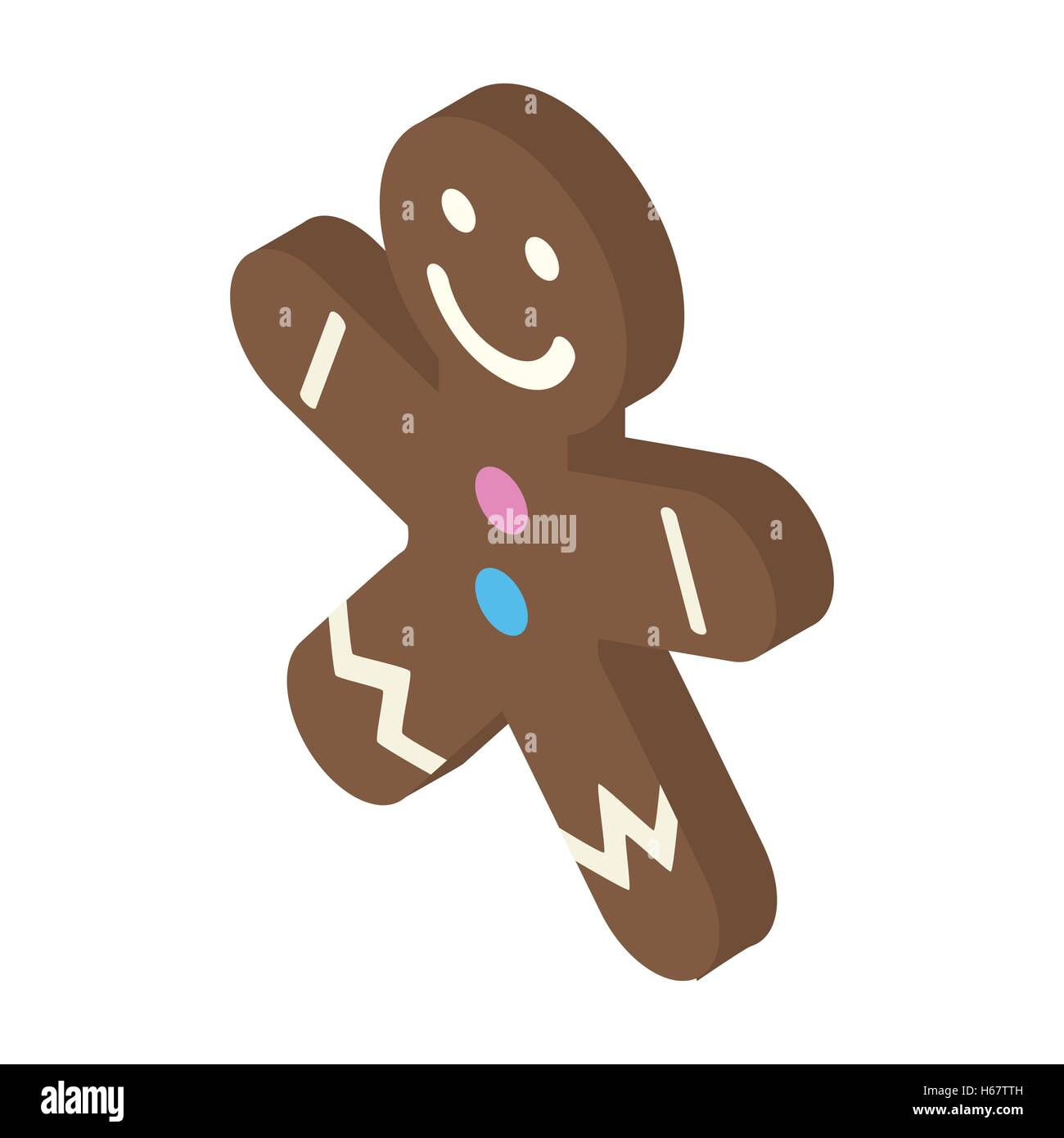 Christmas gingerbread man isometric icon Stock Vector