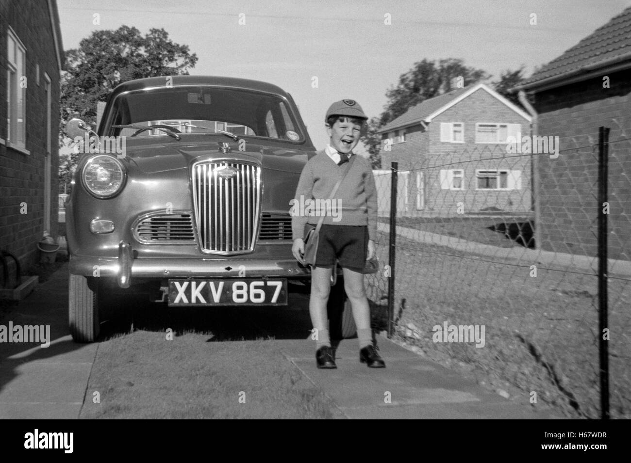 young boy at home in uniform ready for first day at school england uk 1960s Stock Photo