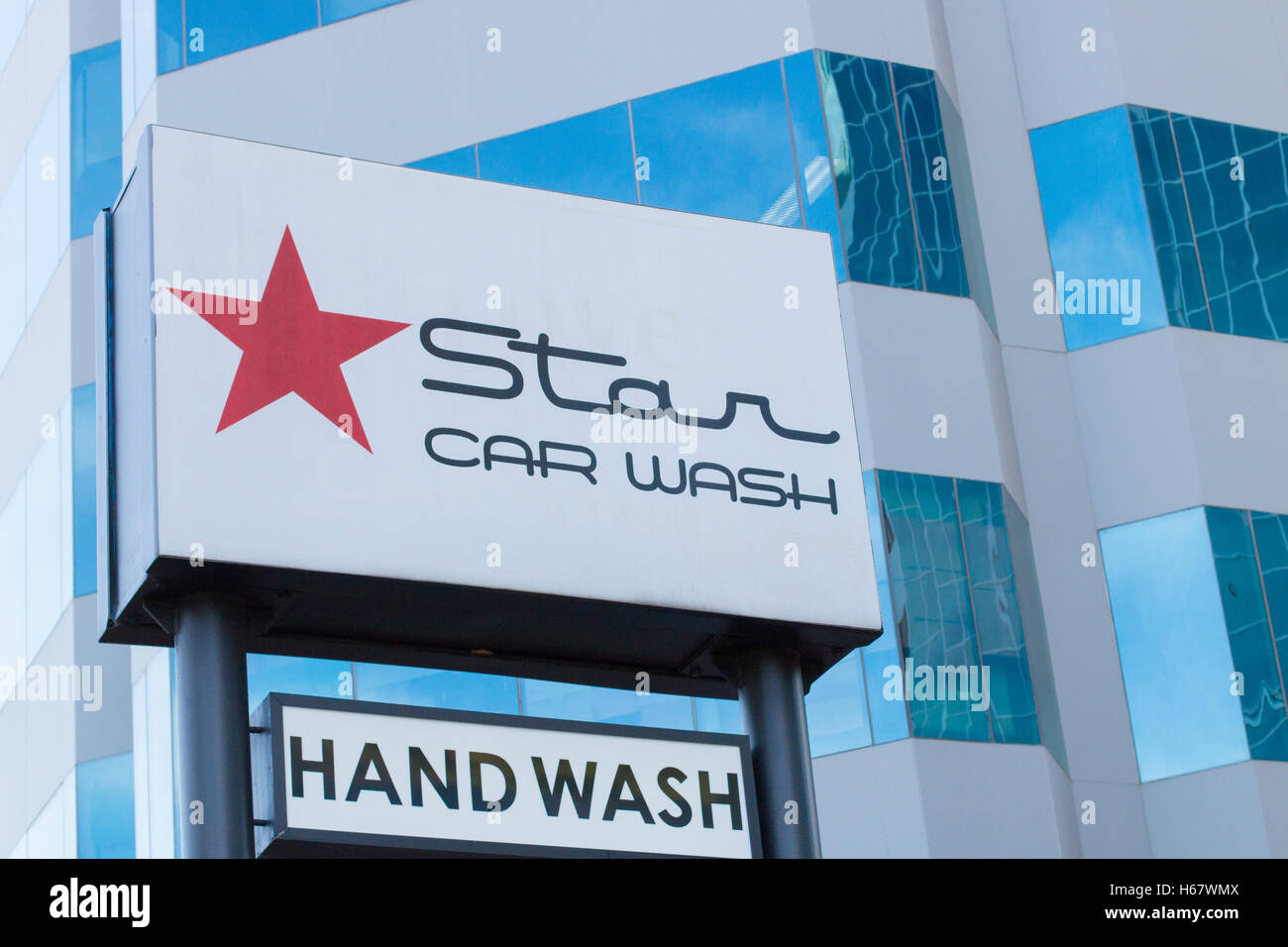 Hand car wash service company in Chatswood,Sydney,Australia Stock Photo