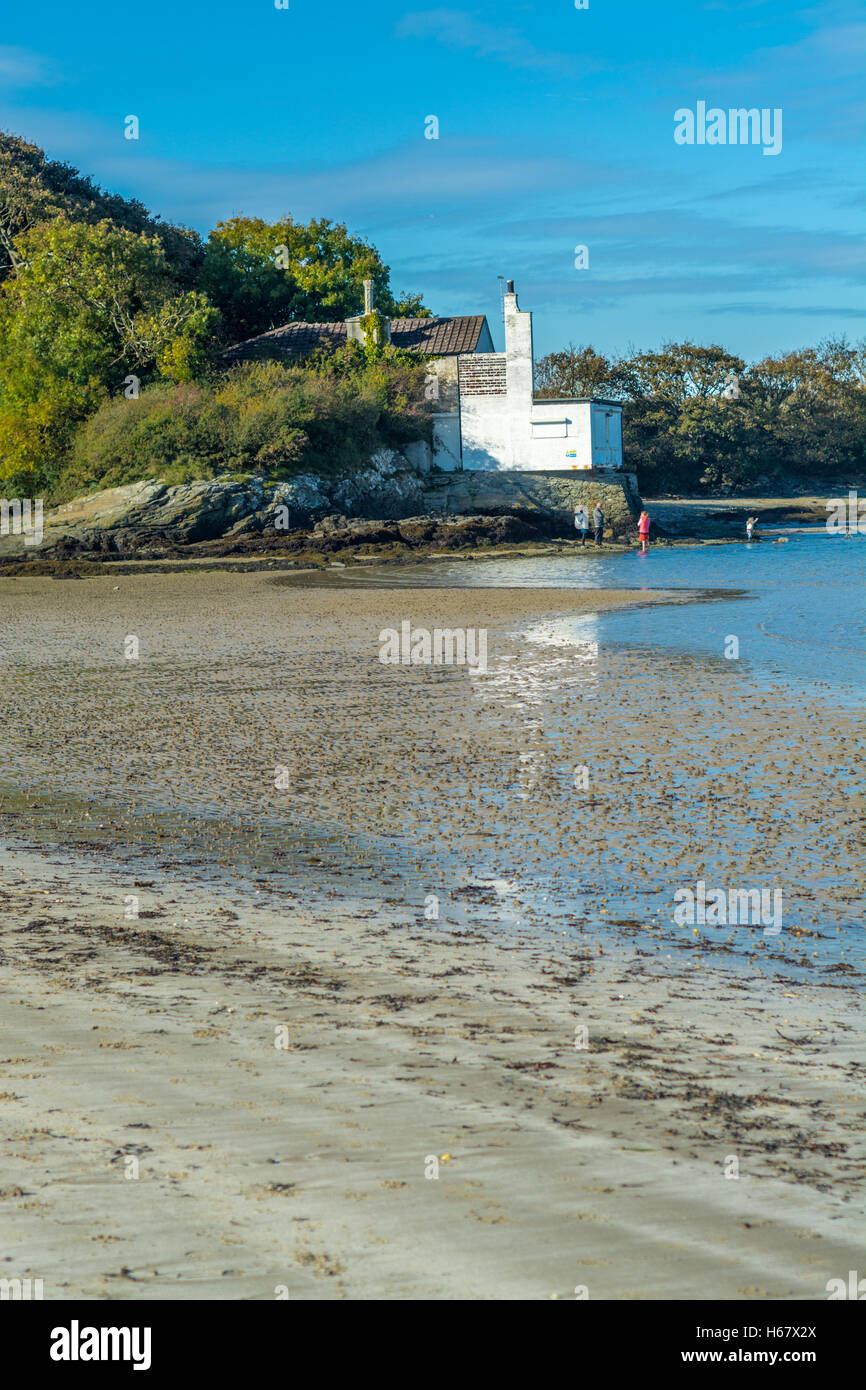 Derelict building on the coastal path at Penrhos country Park on