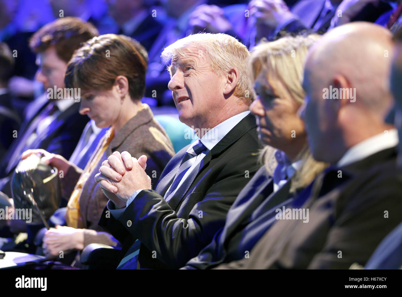 Scotland manager Gordon Strachan during an event for the launch of the UEFA Euro 2020 Logo at the Glasgow Science Centre. Stock Photo