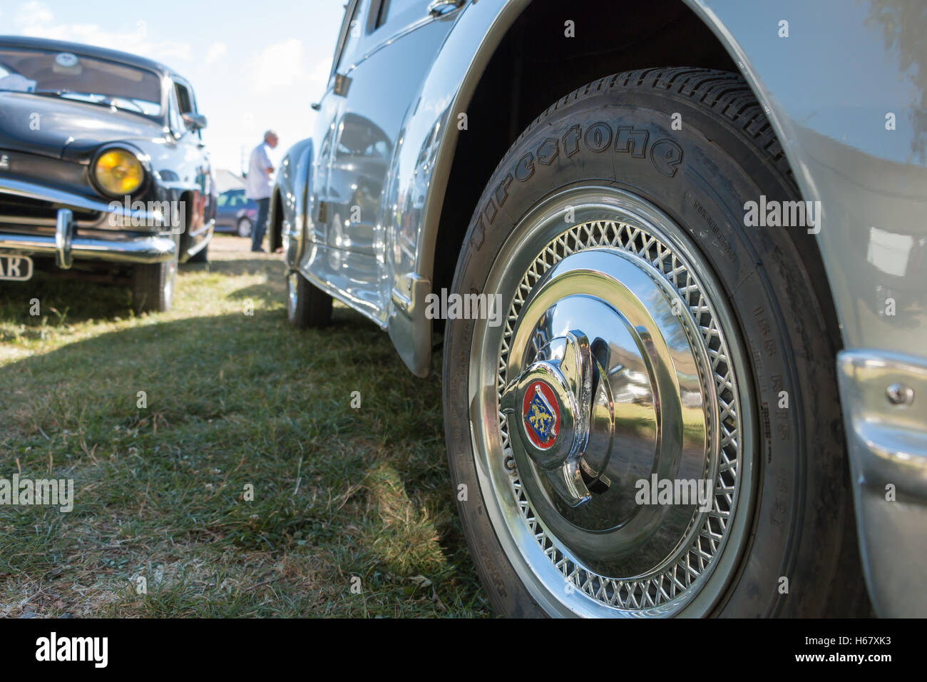 Saint Reverend, France - July 24, 2016 : collection cars for vintage car show during the city's party Stock Photo