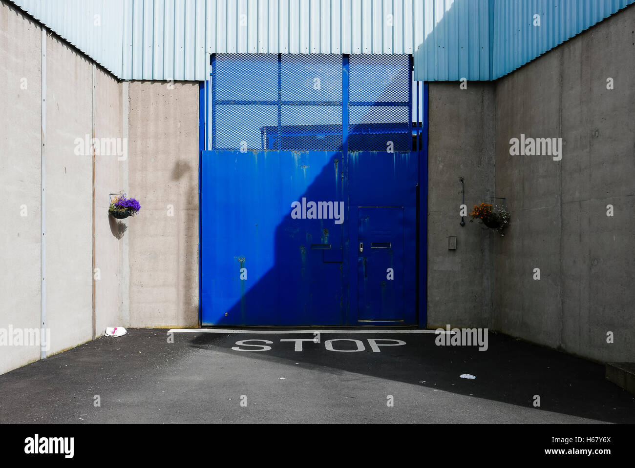 Vehicular entrance at the Crumlin Road Jail, Belfast, a former high security prison for paramilitaries. Stock Photo