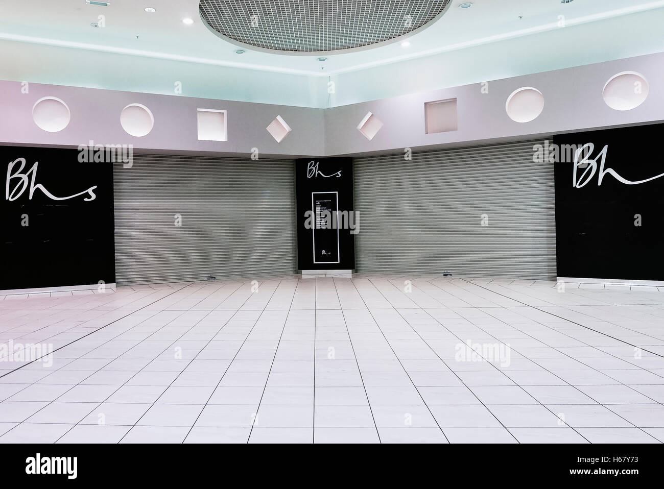 British Home Stores (BHS) in Newtownabbey, which closed in August 2016 following the collapse of the business. Stock Photo