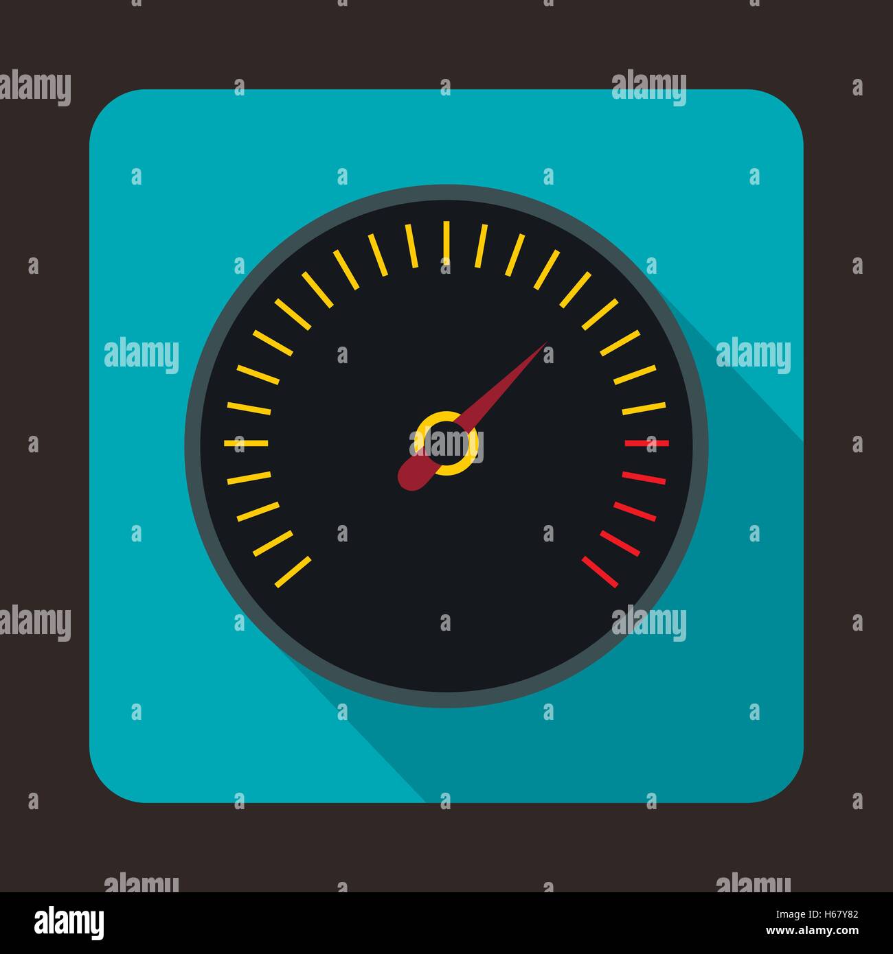 Speedometer with black background icon, flat style Stock Vector Image ...