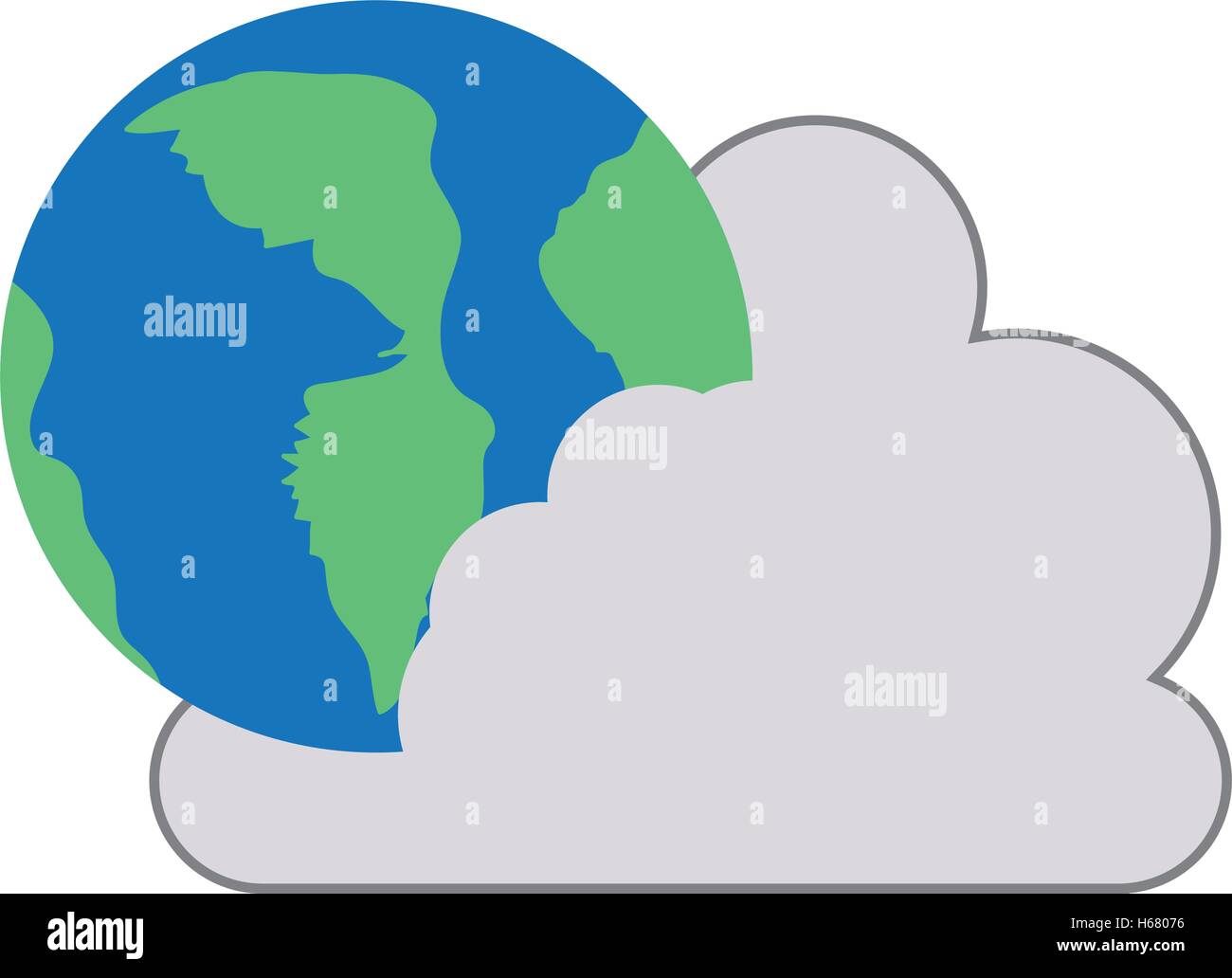 cloud with earth planet icon Stock Vector Image & Art - Alamy