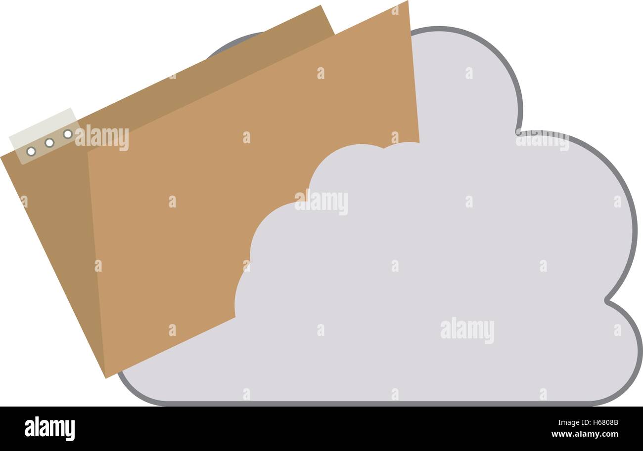 cloud with document folder icon Stock Vector Image & Art - Alamy