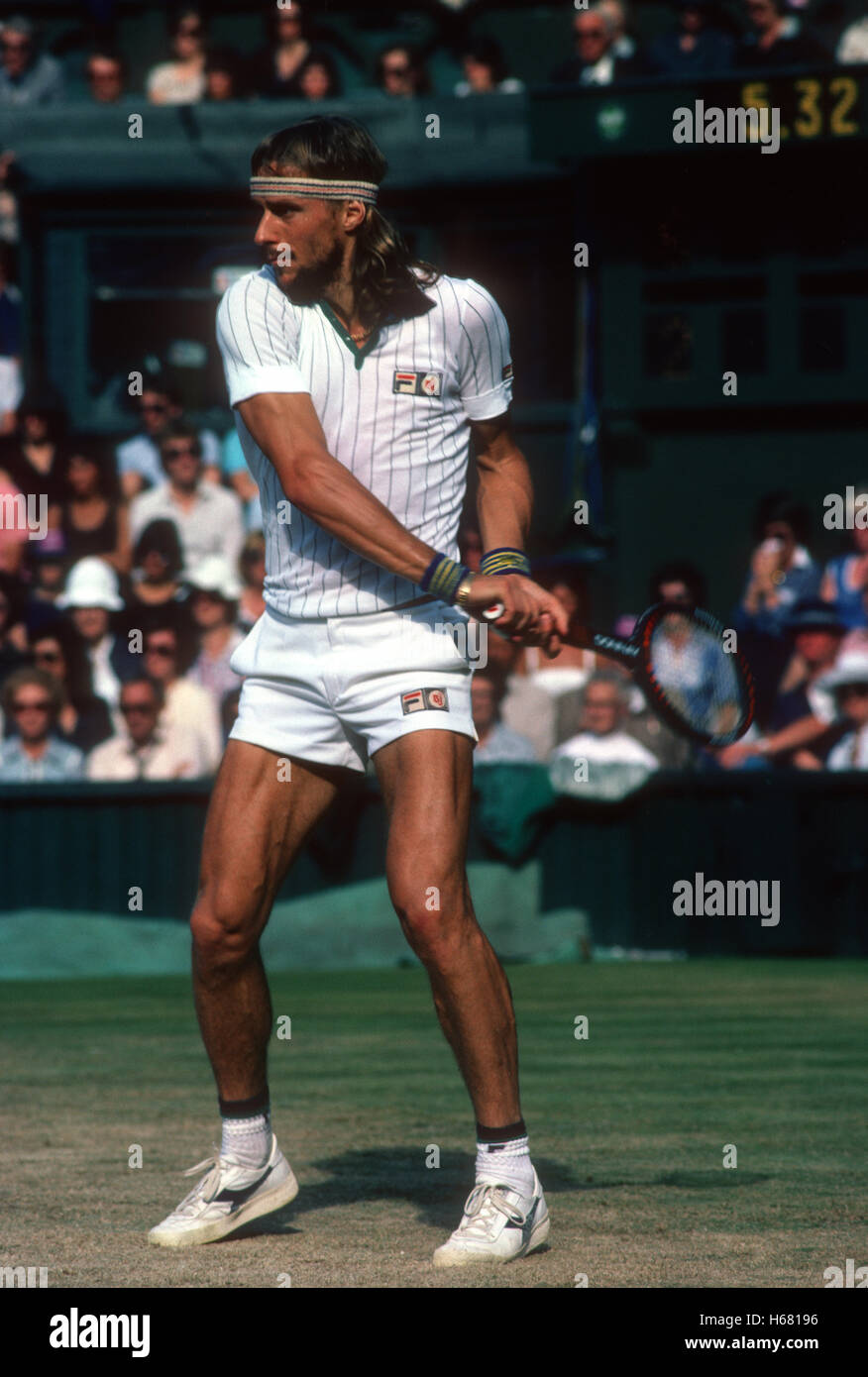 span groot namens Bjorn Borg in action at Wimbledon, 1980 Stock Photo - Alamy