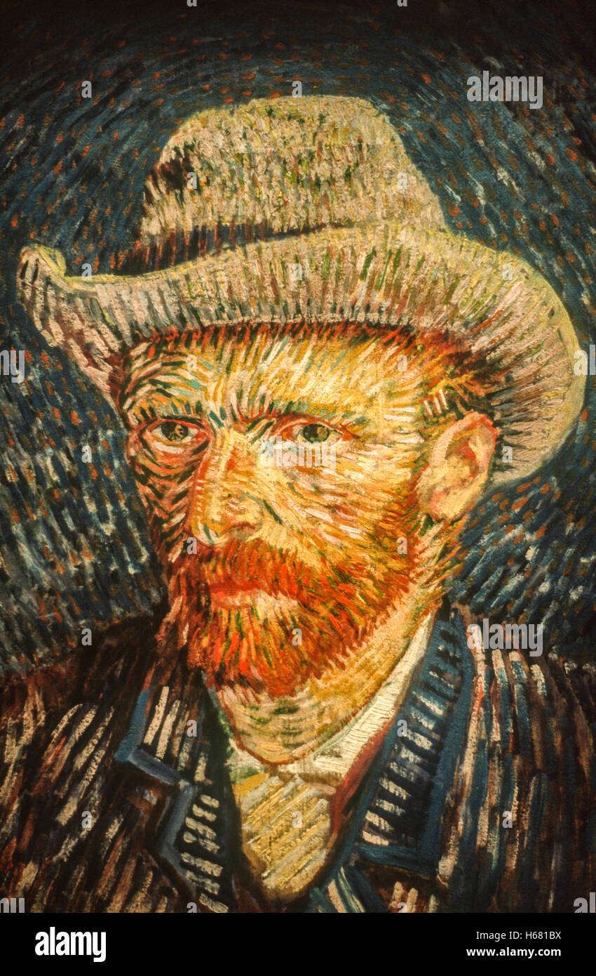 Netherlands Amsterdam Van Gogh museum Self -Portrait Stock Photo