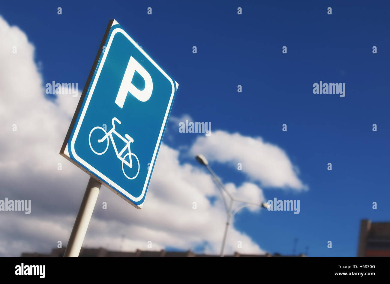 Bicycle parking sign Stock Photo Alamy