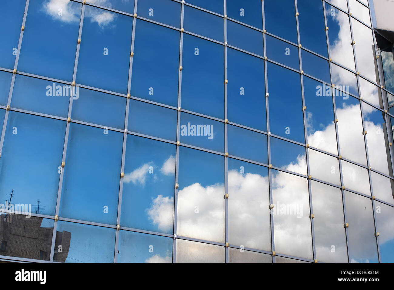 sky reflected in office building Stock Photo - Alamy