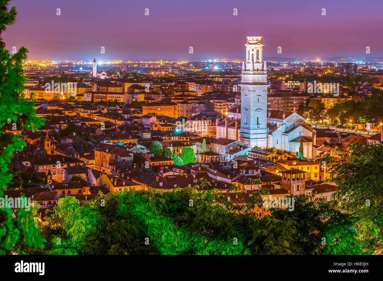 Aerial view of Verona. Italy. Beautiful sunset panorama Stock Photo - Alamy
