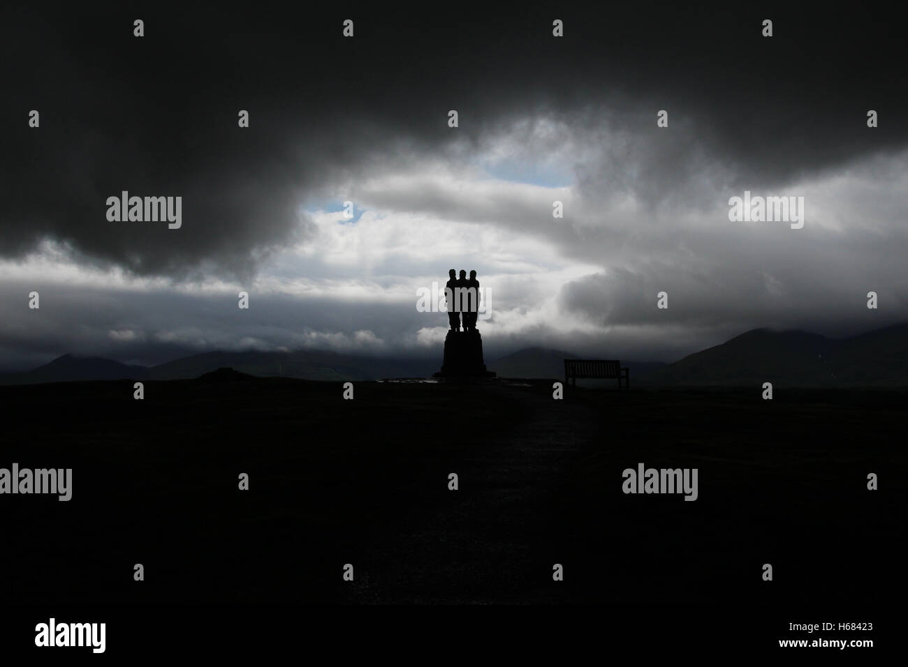 Commando Memorial at Spean Bridge, with very moody sky Stock Photo
