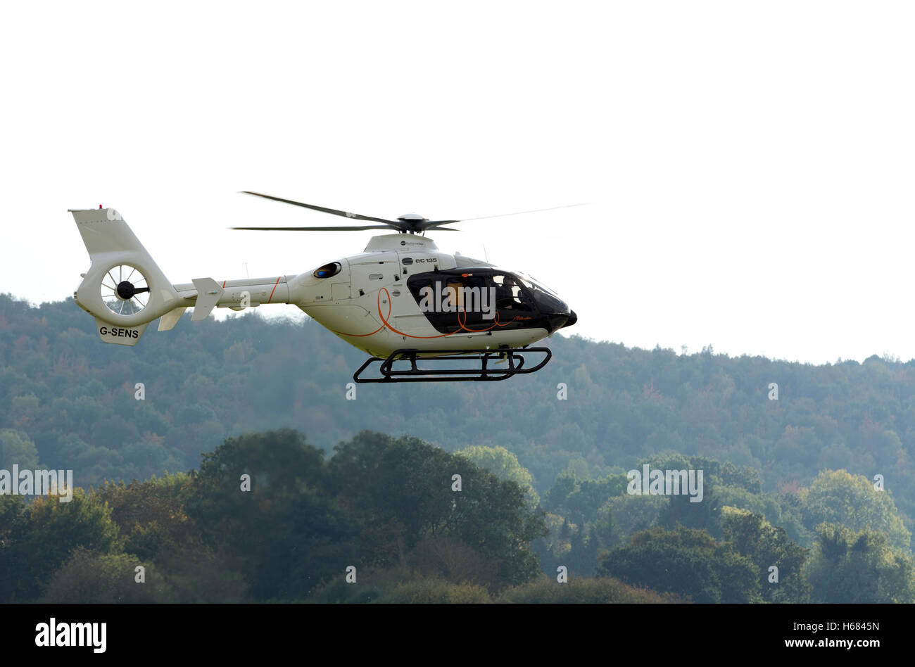 Eurocopter EC135 at Wellesbourne Airfield, Warwickshire, UK (G-SENS) Stock Photo
