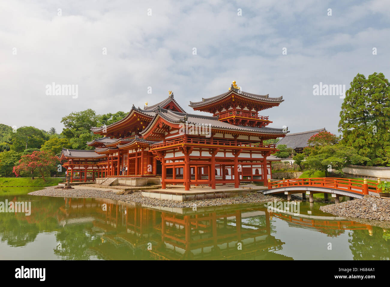 Phoenix Hall (Hoodo, circa 1053) of Byodo-in Temple in Uji city near Kyoto. National Treasure of Japan and UNESCO site Stock Photo