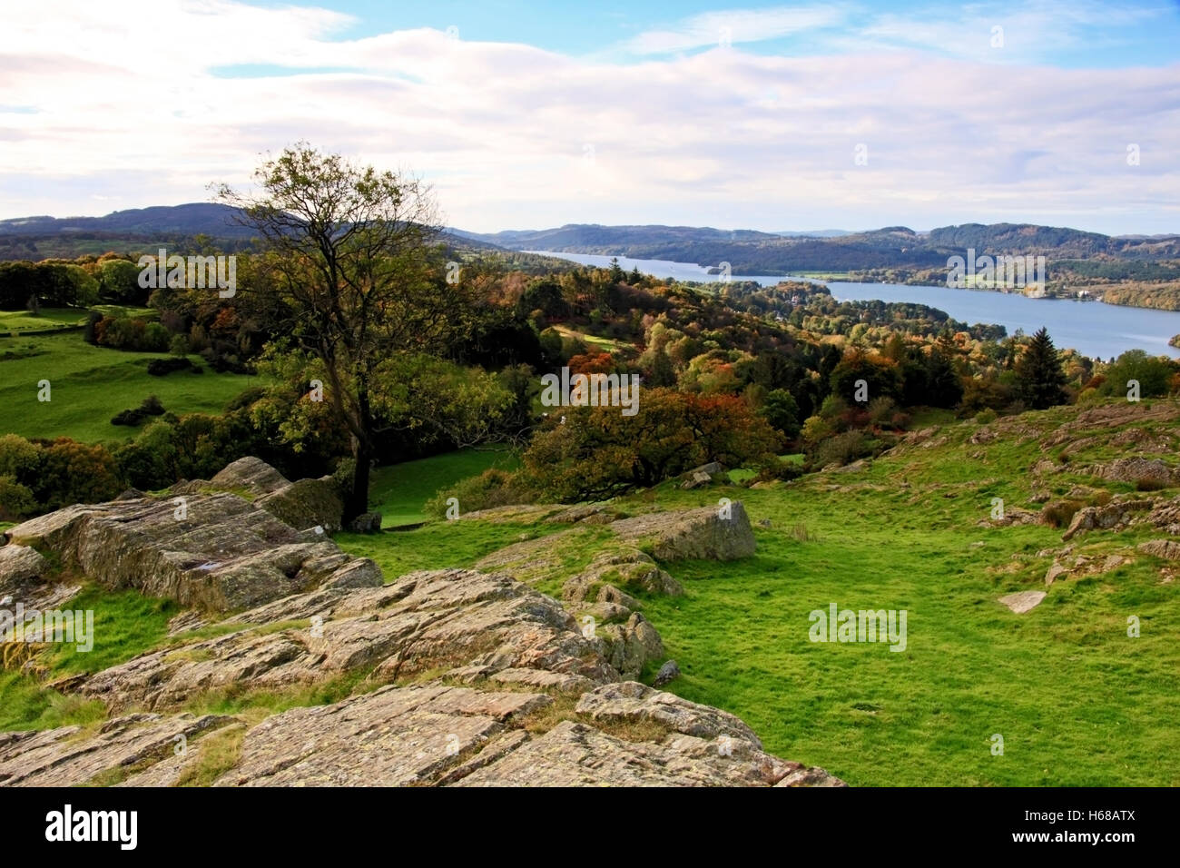 Looking South from Brant Fell, Bowness on Windermere Stock Photo - Alamy