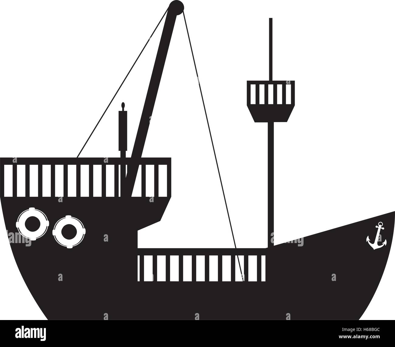 boat or ship pictogram icon image Stock Vector