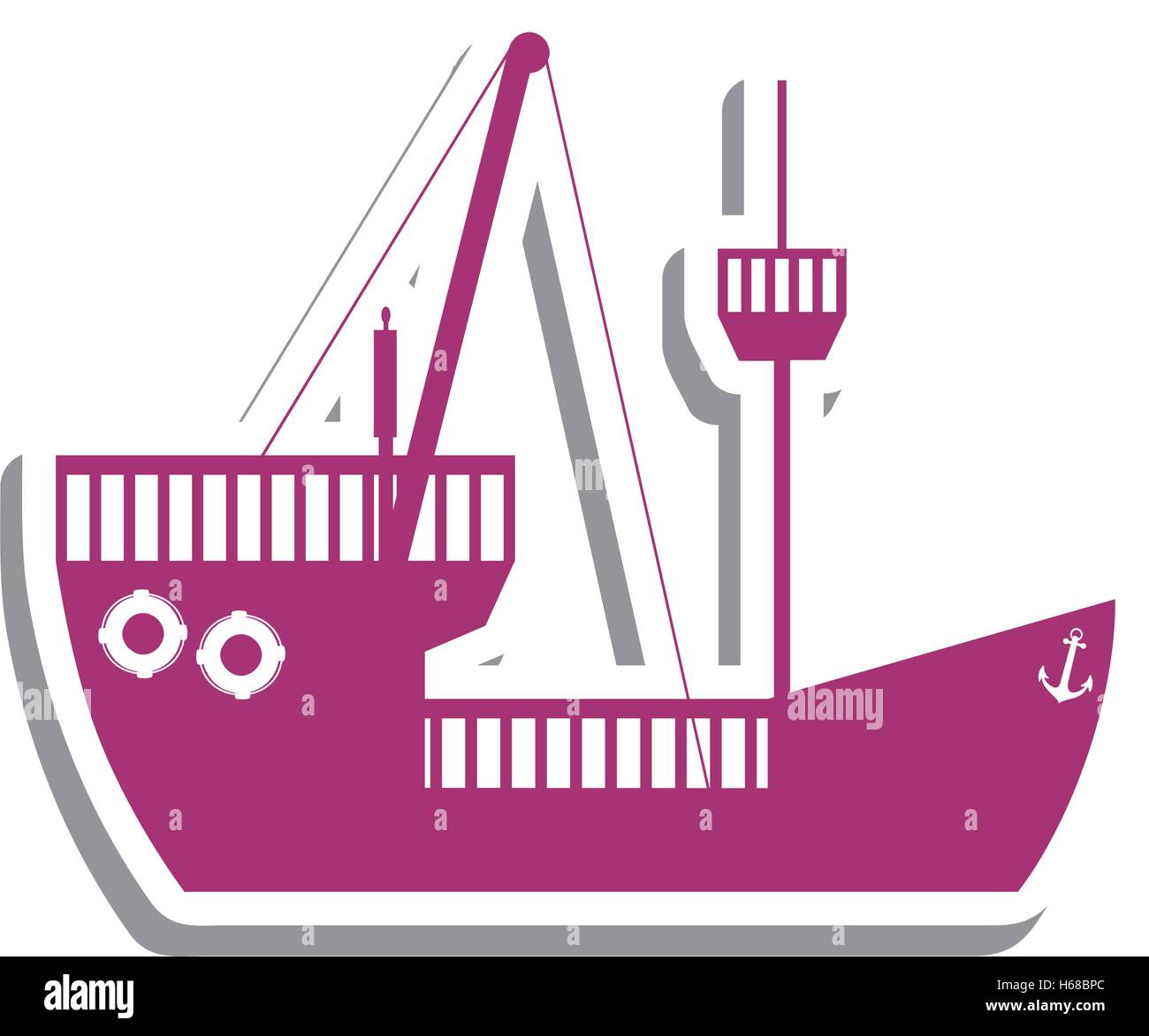 boat or ship pictogram icon image Stock Vector