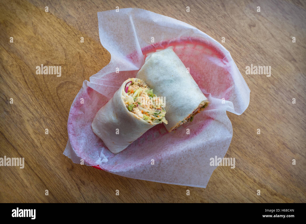 Korean fast food Bibimbap burrito with spicy kimchi Stock Photo Alamy