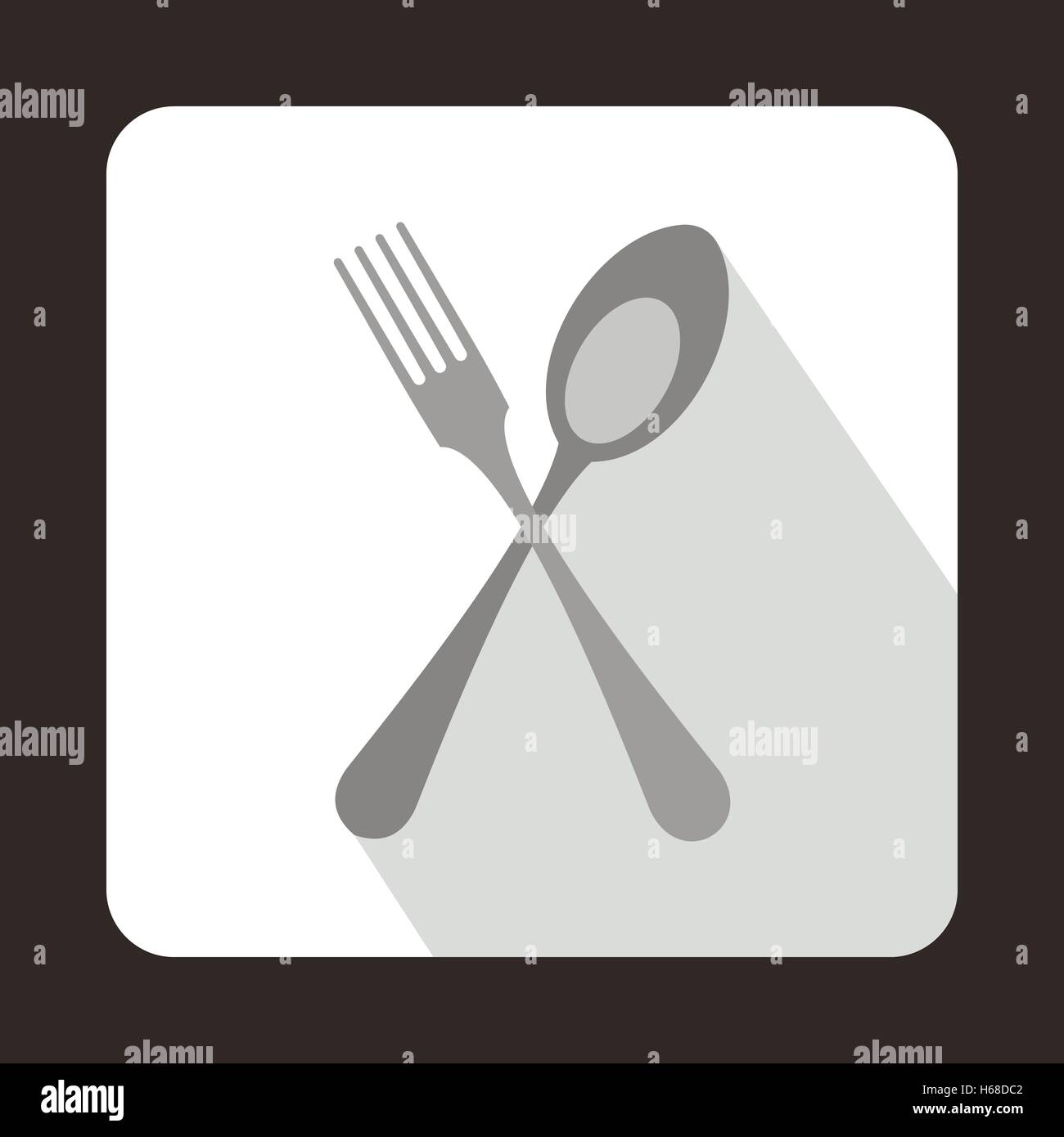 Spoon and fork icon in flat style Stock Vector Image & Art - Alamy