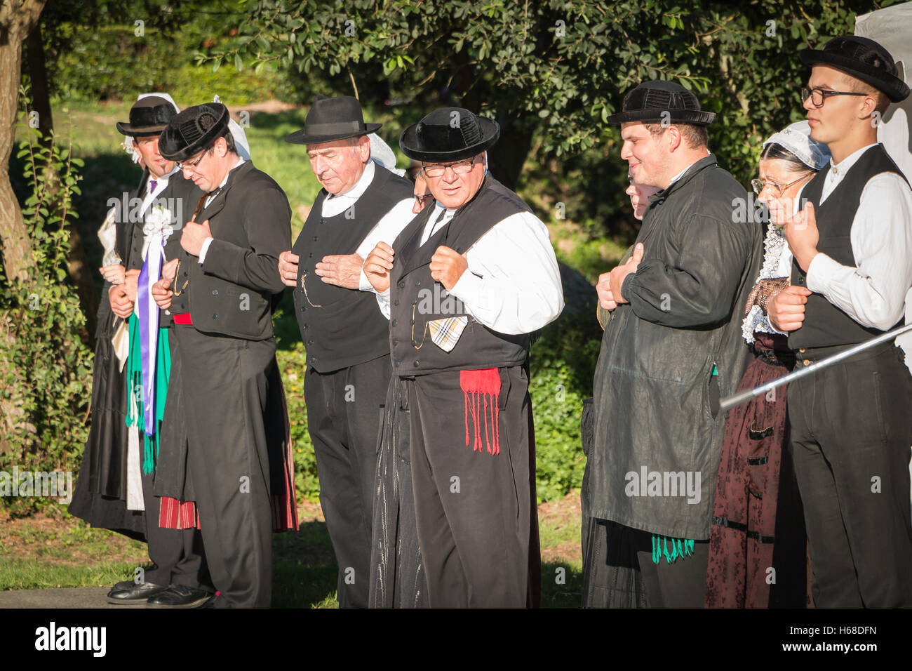 Brem sur Mer, France July 09, 2016 men dance in typical costume in