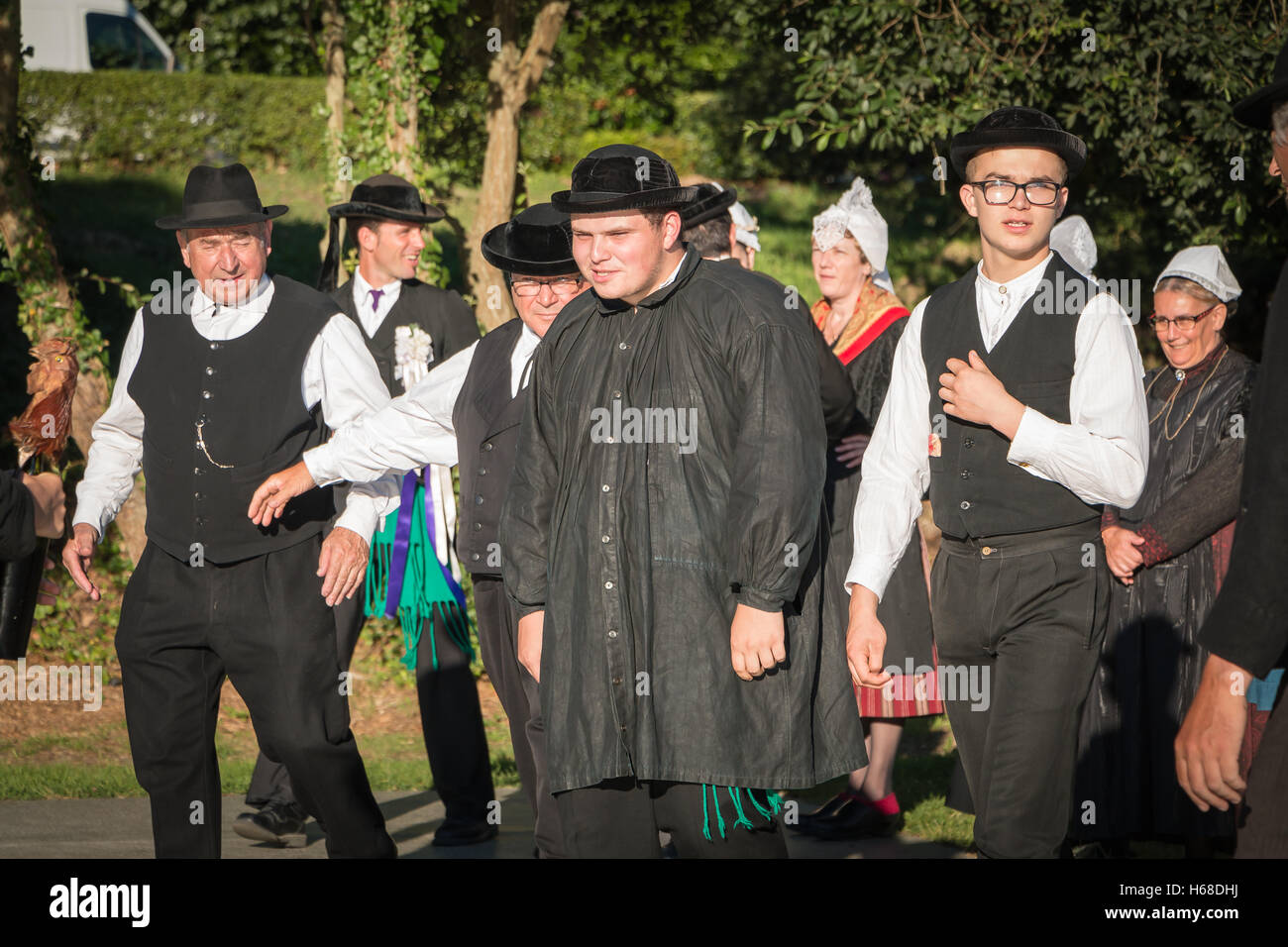 Brem sur Mer, France July 09, 2016 men dance in typical costume in