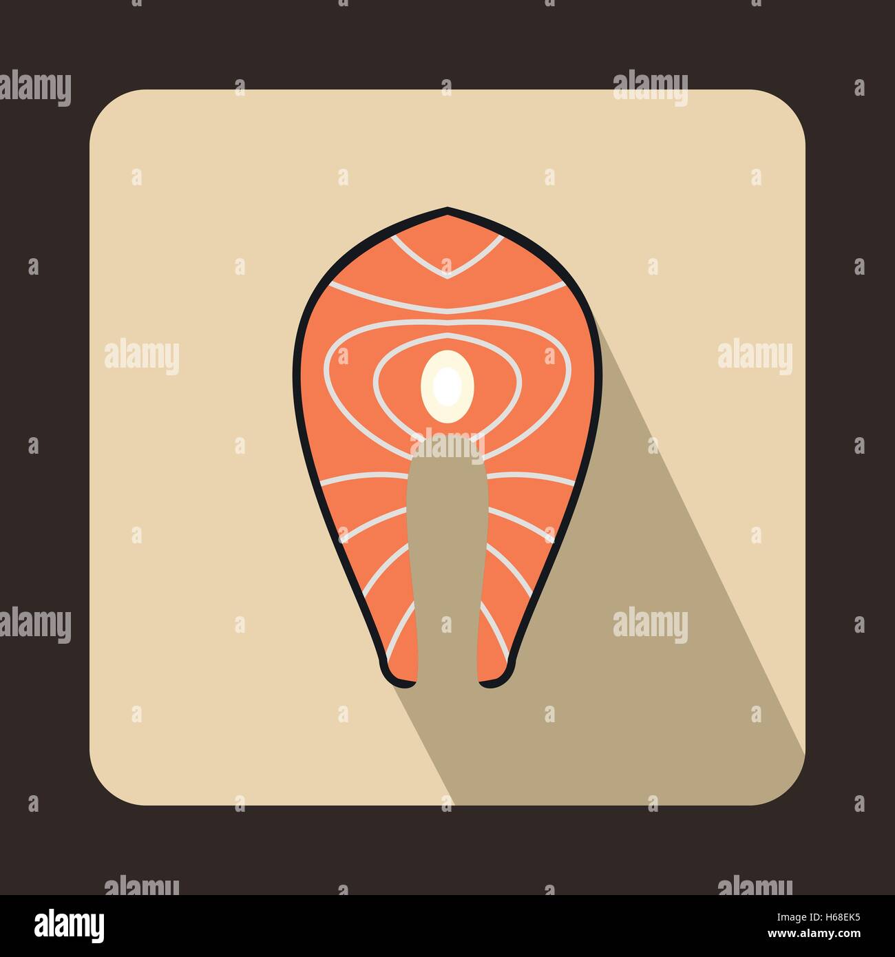 Salmon steak icon in flat style Stock Vector Image & Art - Alamy