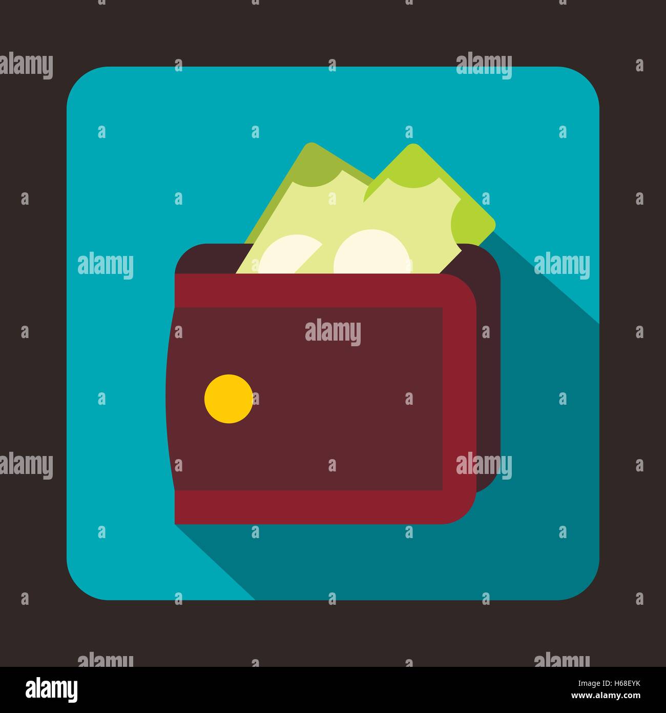 Brown wallet with cash icon, flat style Stock Vector Image & Art - Alamy