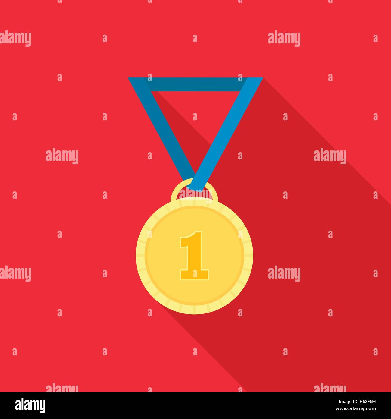 Gold medal icon in flat style Stock Vector Image & Art - Alamy